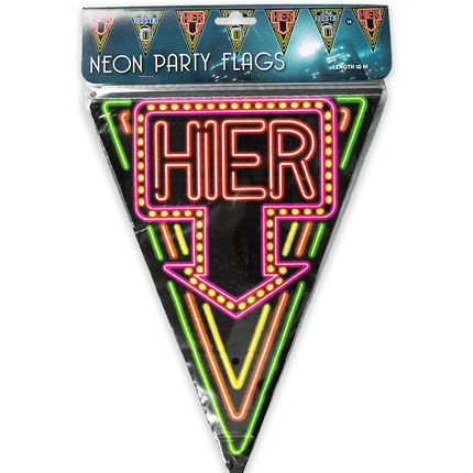 Slingers Hier is het Feestje Neon 10m van Paper Dreams koop je bij Partywinkel