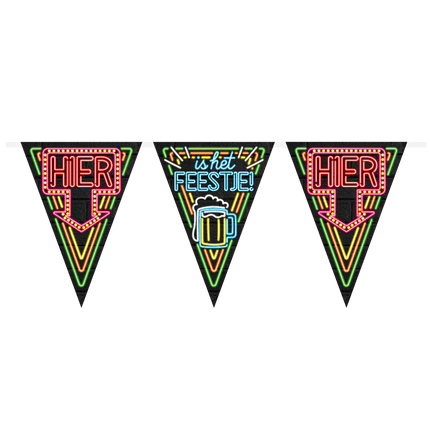 Slingers Hier is het Feestje Neon 10m van Paper Dreams koop je bij Partywinkel