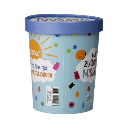 Snoepbakje Jammer Dat Je Weggaat 12cm van Paper Dreams koop je bij Partywinkel