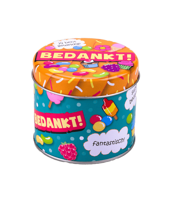 Snoepblik Bedankt 9cm van Paper Dreams koop je bij Partywinkel