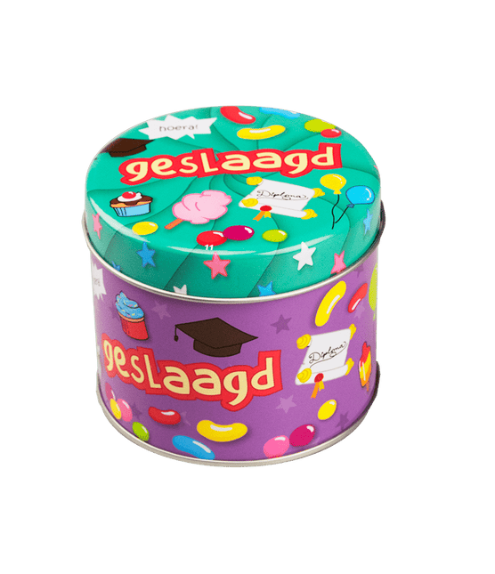 Snoepblik Geslaagd School 9cm van Paper Dreams koop je bij Partywinkel