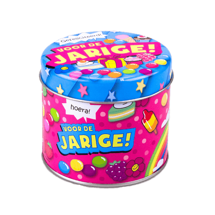 Snoepblik Jarige 9cm van Paper Dreams koop je bij Partywinkel