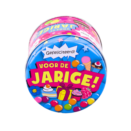 Snoepblik Jarige 9cm van Paper Dreams koop je bij Partywinkel