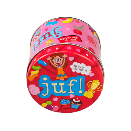 Snoepblik Juf 9cm van Paper Dreams koop je bij Partywinkel