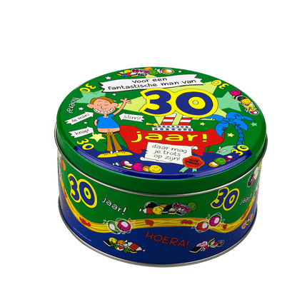 Snoeptrommel 30 Jaar Man 14cm van Paper Dreams koop je bij Partywinkel