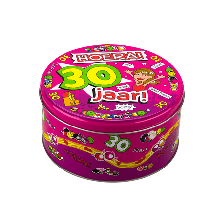 Snoeptrommel 30 Jaar Vrouw 14cm van Paper Dreams koop je bij Partywinkel