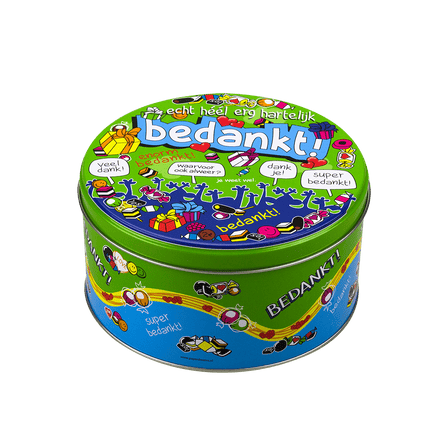Snoeptrommel Bedankt 14cm van Paper Dreams koop je bij Partywinkel