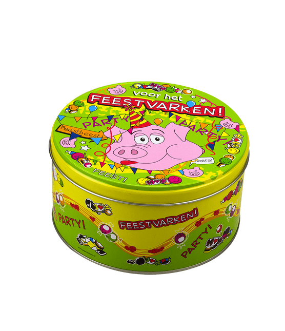 Snoeptrommel Feestvarken 14cm van Paper Dreams koop je bij Partywinkel