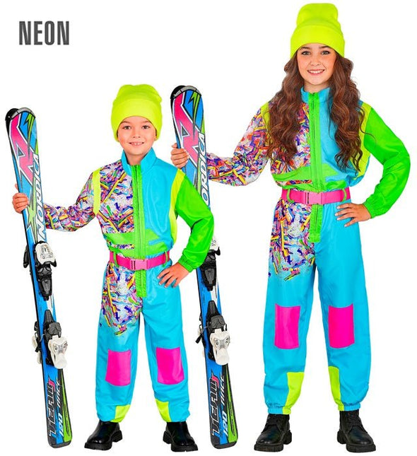 Snowboarder Azuur - Groen Kind Uni voor jongens en meisjes van Widmann koop je bij Partywinkel