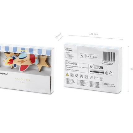 Space Kaarsen 3st van Partydeco koop je bij Partywinkel