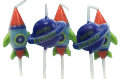 Space Party Kaarsjes 6st van Unique koop je bij Partywinkel