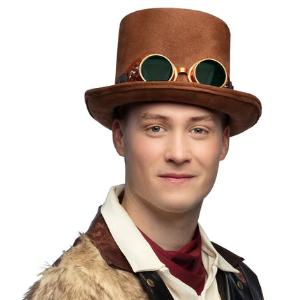 Steampunk Hoed Bruin van Boland koop je bij Partywinkel