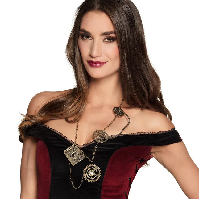 Steampunk Ketting Luxe van Boland koop je bij Partywinkel