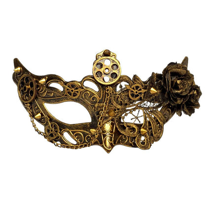 Steampunk Oogmasker Goud van Boland koop je bij Partywinkel