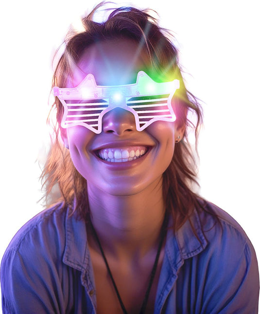 Ster Bril Roze Met Licht van Fiestas Guirca koop je bij Partywinkel