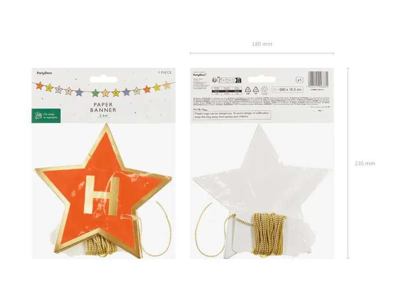 Ster Slinger Happy Birthday 2,6m van Partydeco koop je bij Partywinkel