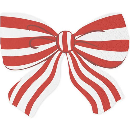 Strik Servetten Rood Wit 16cm 12st van Partydeco koop je bij Partywinkel