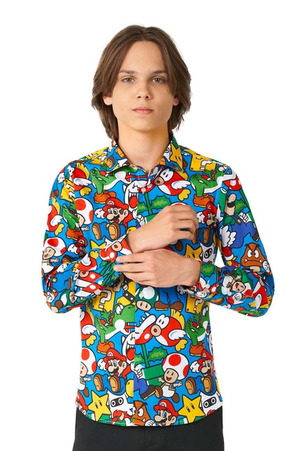 Super Mario Overhemd Jongen Tiener OppoSuits van OppoSuits koop je bij Partywinkel