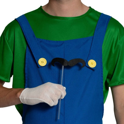 Super Mario Pak Groen Blauw Heren Luigi van PartyXclusive koop je bij Partywinkel