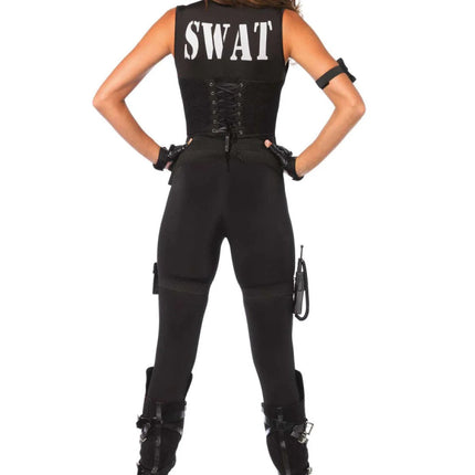 Swat Catsuit Zwart Dames Leg Avenue van Leg Avenue koop je bij Partywinkel