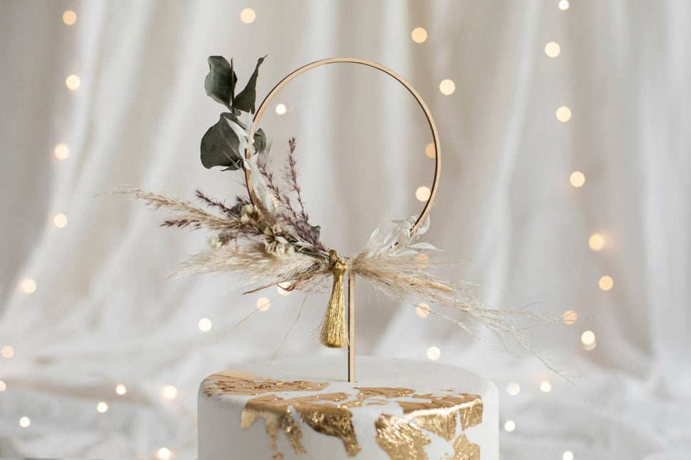 Taarttopper Ring Hout 24,5cm van Partydeco koop je bij Partywinkel
