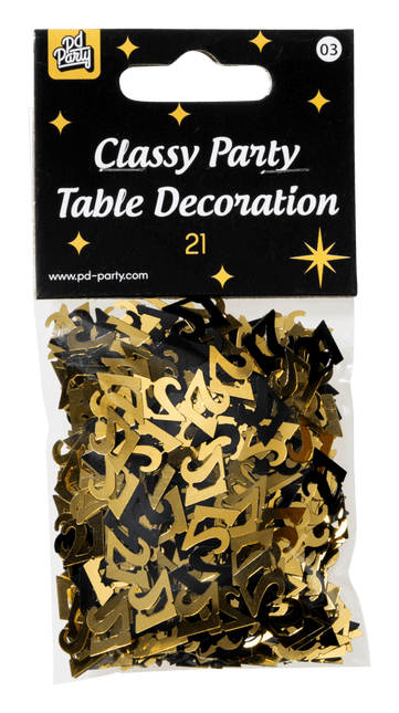 Tafelconfetti 21 Jaar 20gr van Paper Dreams koop je bij Partywinkel