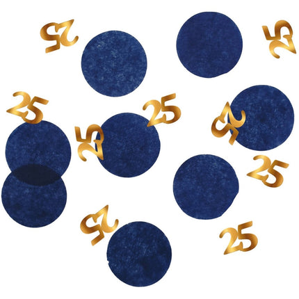 Tafelconfetti 25 Jaar Blauw 2,4cm 25gr van Folat koop je bij Partywinkel