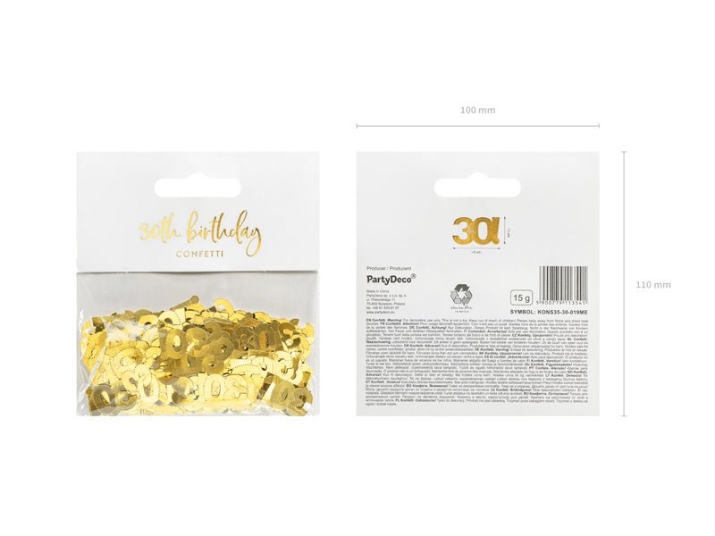 Tafelconfetti 30 Jaar Goud van Partydeco koop je bij Partywinkel