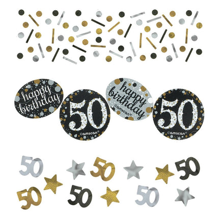 Tafelconfetti 50 Jaar Happy Birthday 34gr van Riethmueller koop je bij Partywinkel