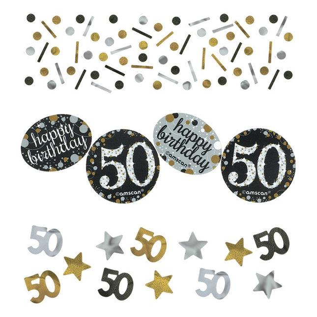 Tafelconfetti 50 Jaar Happy Birthday 34gr van Riethmueller koop je bij Partywinkel