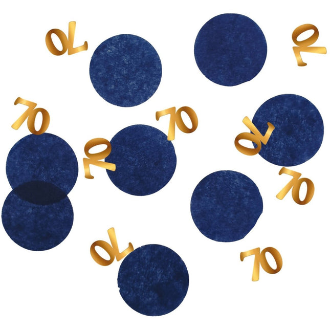 Tafelconfetti 70 Jaar Blauw 2,4cm 25gr van Folat koop je bij Partywinkel