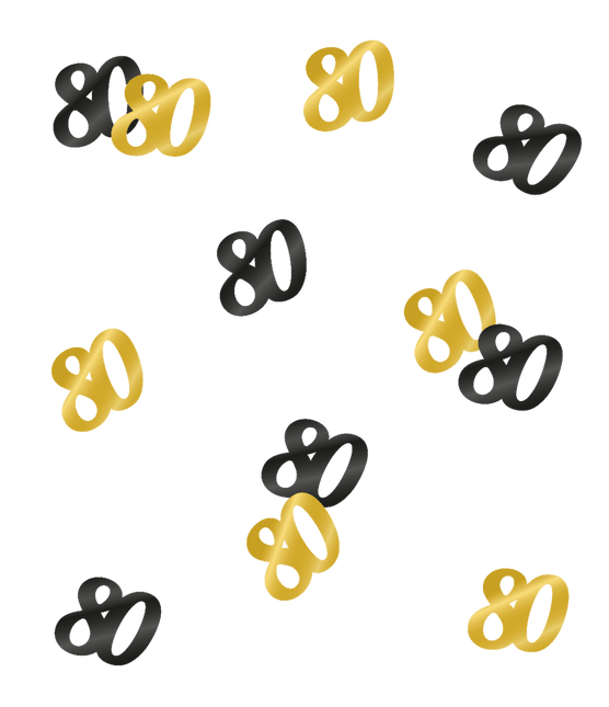 Tafelconfetti 80 Jaar 20gr van Paper Dreams koop je bij Partywinkel