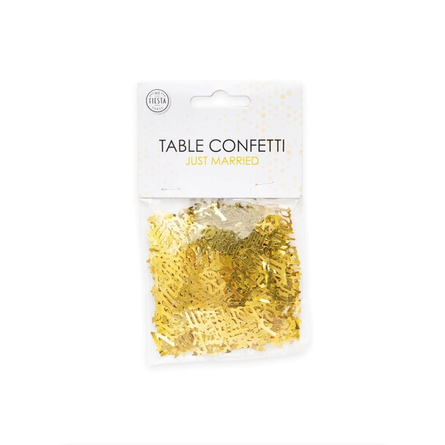 Tafelconfetti Just Married Goud van WeFiesta koop je bij Partywinkel