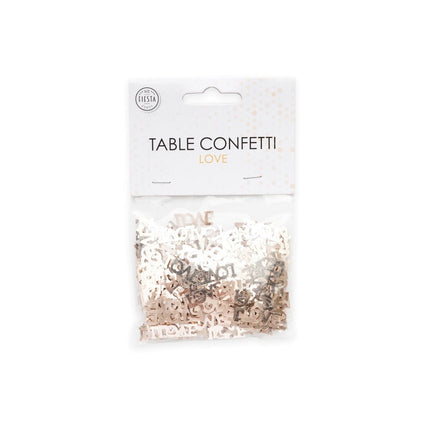 Tafelconfetti Love Rose Goud van WeFiesta koop je bij Partywinkel