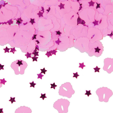 Tafelconfetti Voetjes Roze 1cm 600st van Folat koop je bij Partywinkel