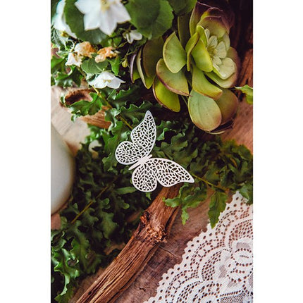 Tafeldecoratie Vlinder Papier Wit 6,5cm 10st van Partydeco koop je bij Partywinkel