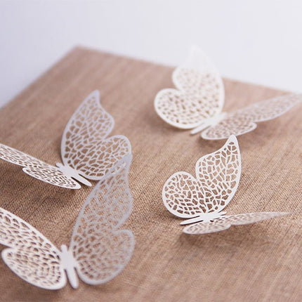 Tafeldecoratie Vlinder Papier Wit 8cm 10st van Partydeco koop je bij Partywinkel