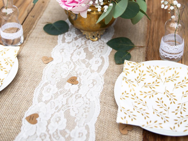 Tafelloper Jute Kant 2,75m van Partydeco koop je bij Partywinkel