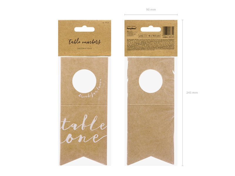 Tafelnummer Fleshangers 18,5cm 10st van Partydeco koop je bij Partywinkel