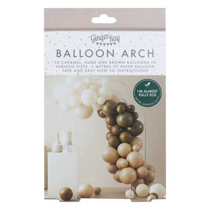 Taupe Bruin Perzik Ballonnenboog Waaiers DIY Set van Ginger Ray koop je bij Partywinkel