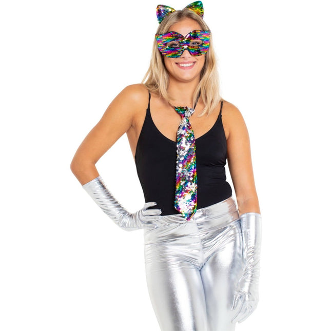 Tiara Kat Omkeerbare Pailletten Meerkleurig van Folat koop je bij Partywinkel