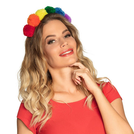 Tiara Regenboog Pompon van Boland koop je bij Partywinkel