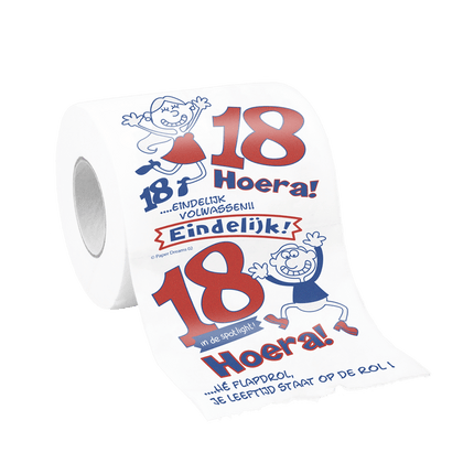 Toiletpapier 18 Jaar van Paper Dreams koop je bij Partywinkel