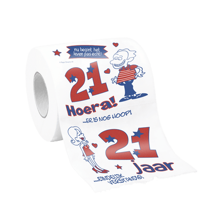 Toiletpapier 21 Jaar van Paper Dreams koop je bij Partywinkel