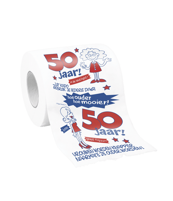 Toiletpapier 50 Jaar Vrouw van Paper Dreams koop je bij Partywinkel