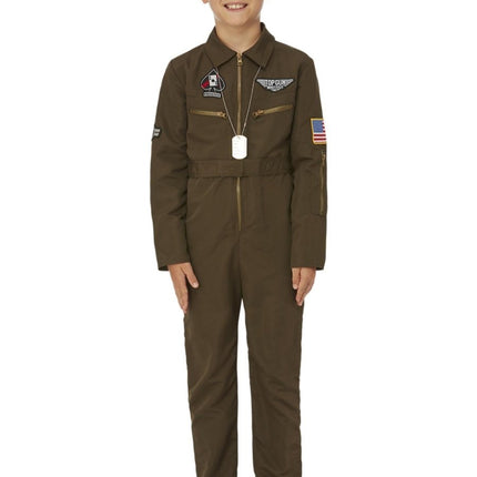 Top Gun Maverick Kinder Aviator Kostuum, groen van Smiffys koop je bij Partywinkel