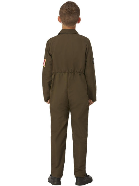 Top Gun Maverick Kinder Aviator Kostuum, groen van Smiffys koop je bij Partywinkel