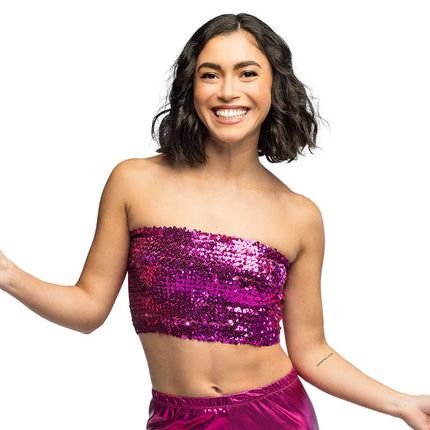 Top Sparkle roze (M/L stretch) van Boland koop je bij Partywinkel