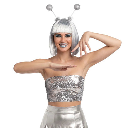 Top Sparkle zilver (M/L stretch) van Boland koop je bij Partywinkel