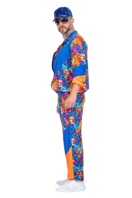 Blauw Oranje Trainingspak Fout Heren 2 delig van Wilbers & Wilbers koop je bij Partywinkel